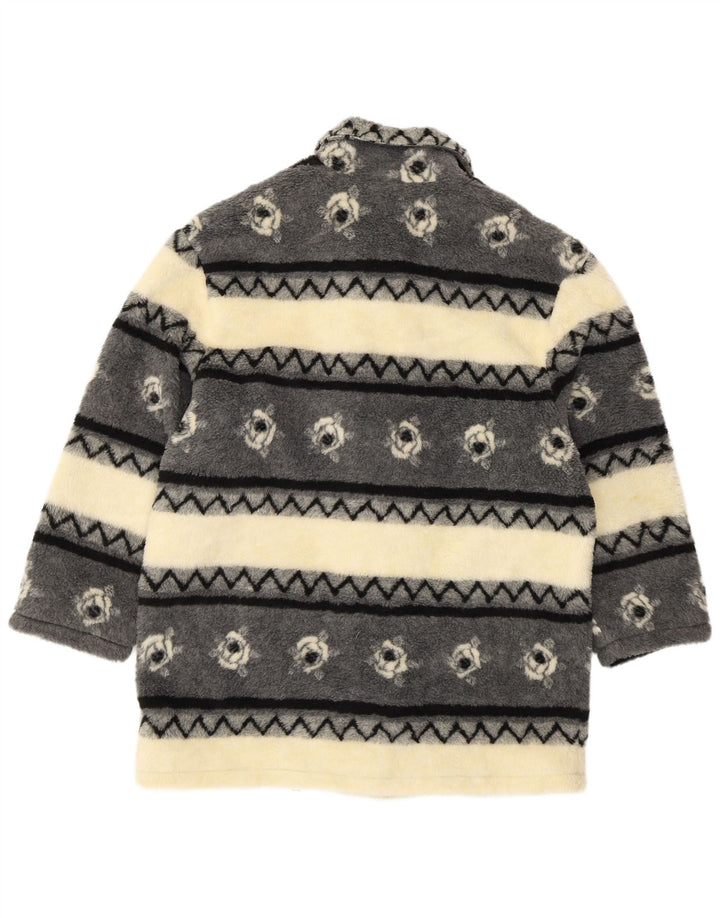 VINTAGE Damen Sherpa Windjacke Mantel UK 20/22 2XL Beige gestreift