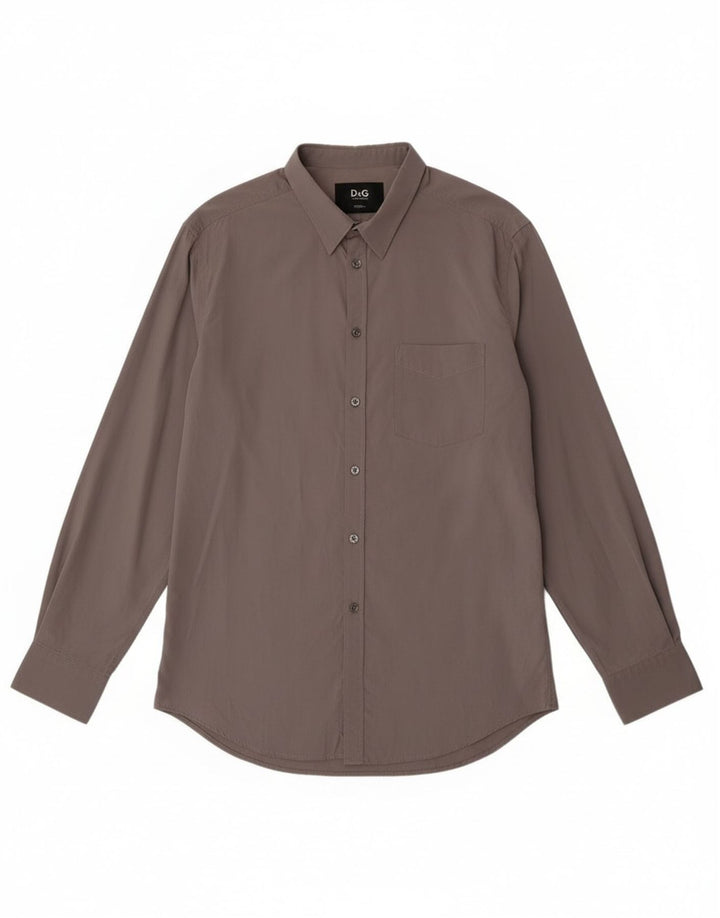 Dolce & Gabbana Herren Slim-Hemd IT 52 Large Grau Baumwolle
