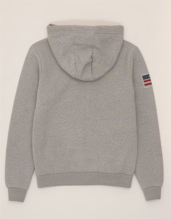 U.S. Polo Assn. Herren-Kapuzenpullover mit grafischem Reißverschluss, groß, aus grauer Baumwolle