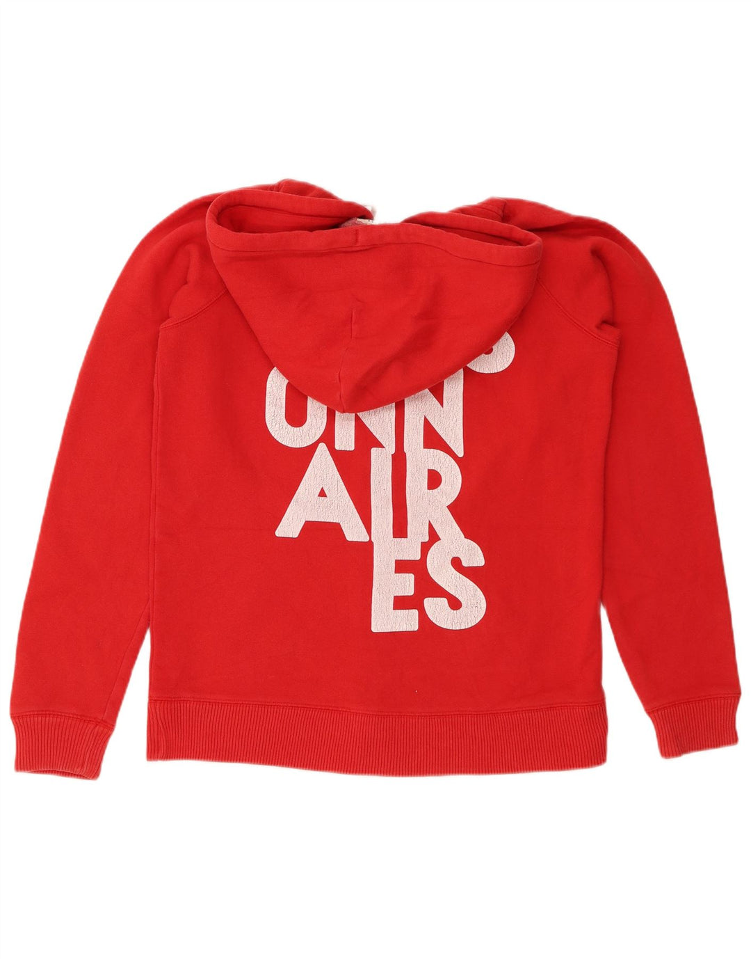 Jack Wills Damen-Kapuzenpullover mit grafischem Reißverschluss, UK 14, Größe L, Rot, Baumwolle