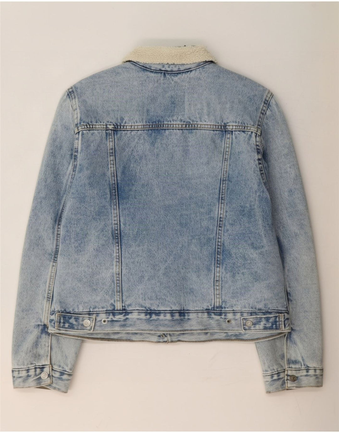 Levi's Damen Denim Sherpa Jacke UK 16 Large Blau Polyester