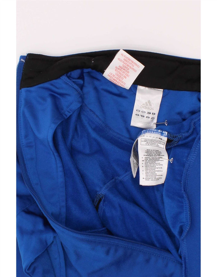 Adidas Jungen-Trainingsanzug-Top-Jacke, 7–8 Jahre, blaues Farbblock-Polyester