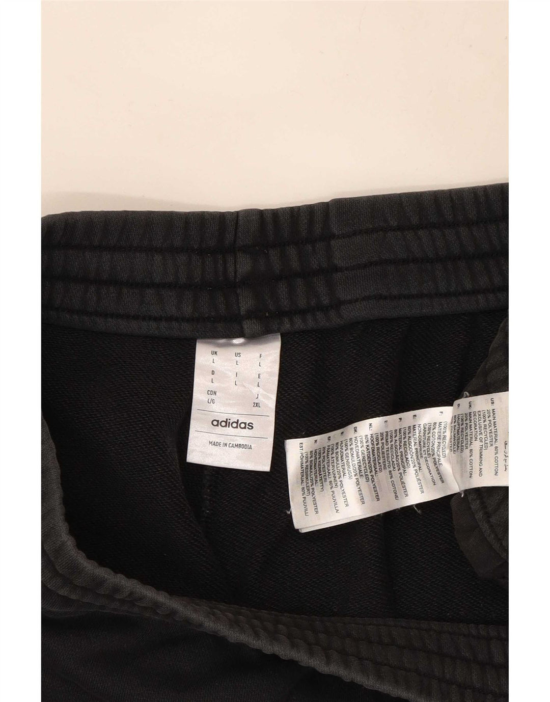 Adidas Herren Sport Shorts Große schwarze Baumwolle