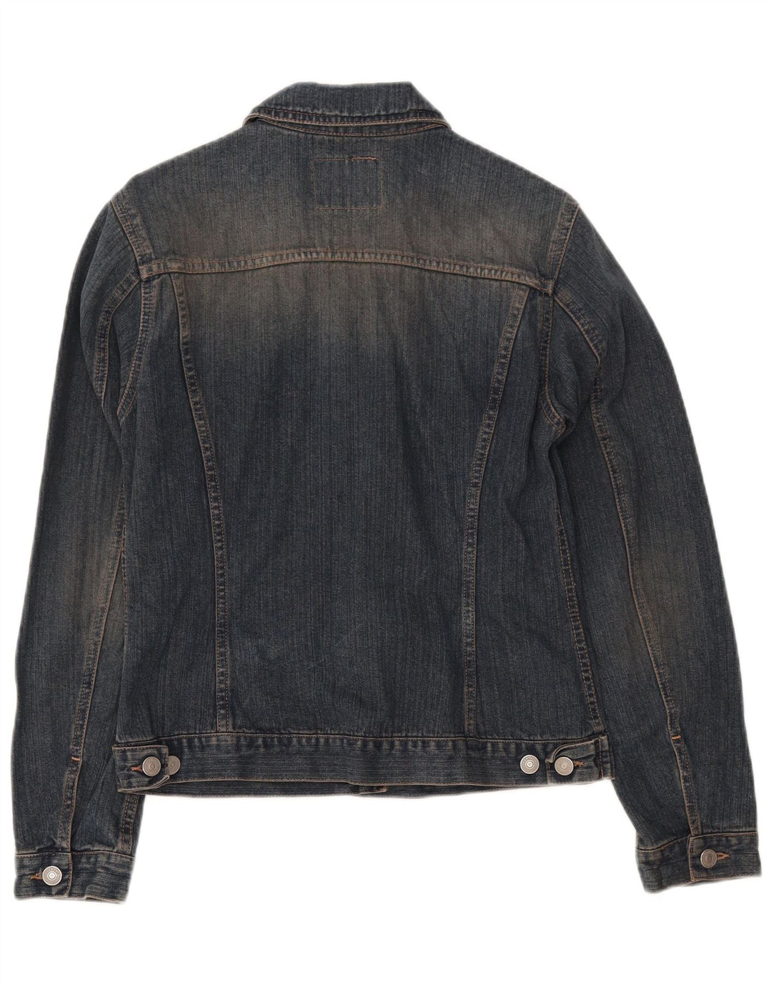 SISLEY Womens Denim Jacket UK 10 Small Navy Blue Cotton