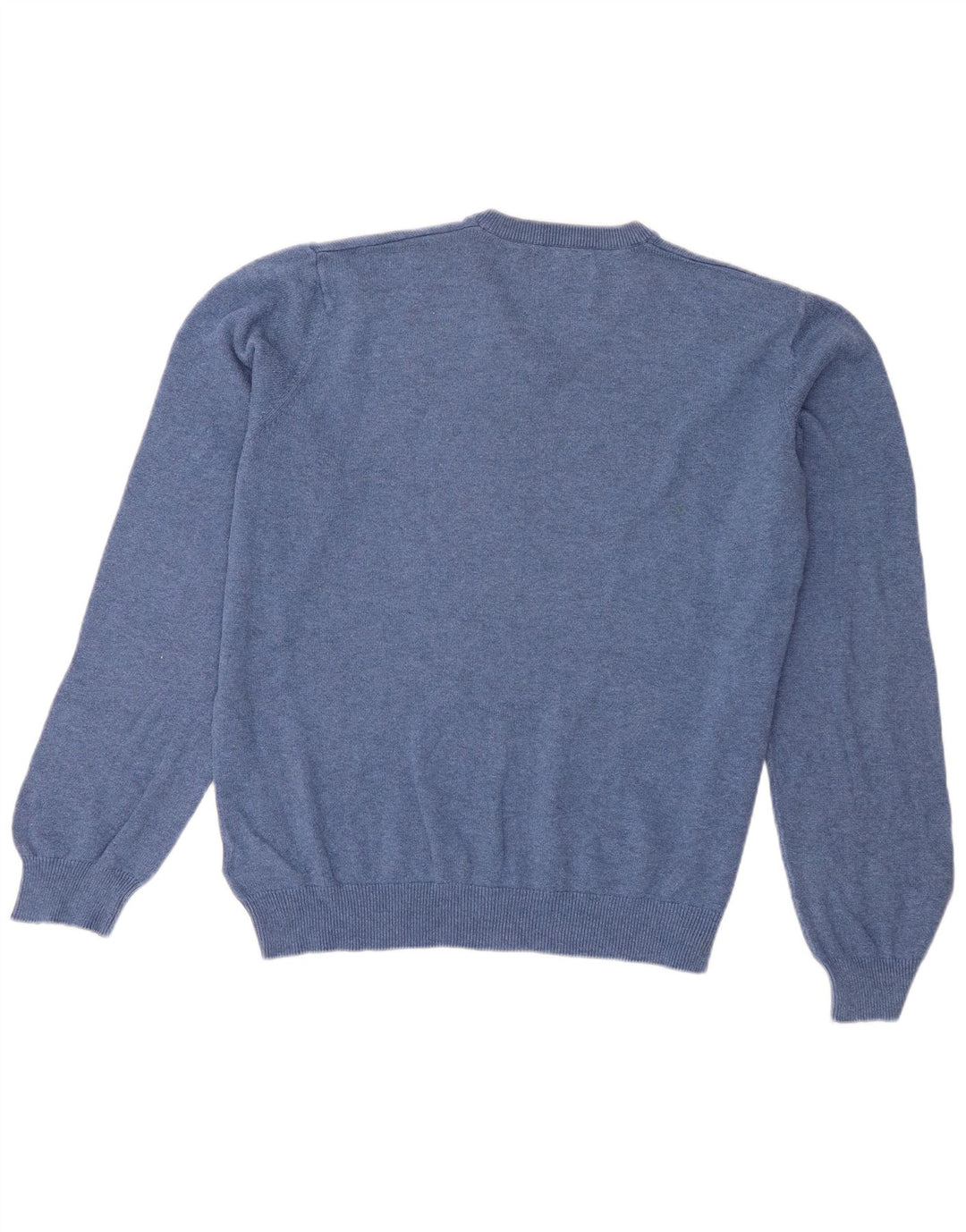 Marks & Spencer Herren-Pullover mit V-Ausschnitt, groß, aus blauer Baumwolle