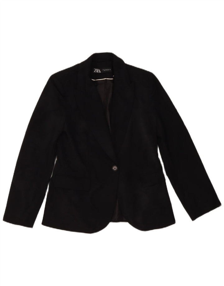 Zara Damen 1-Knopf-Blazerjacke EU 38 Small Schwarz