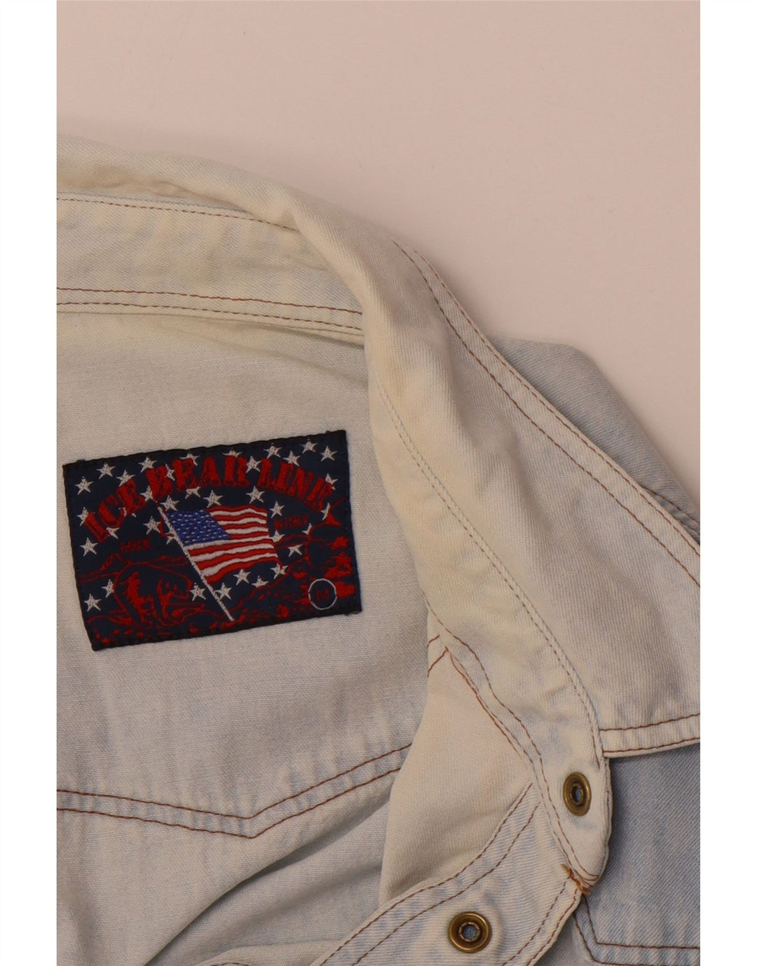 VINTAGE Herren Jeanshemd Mittelblau