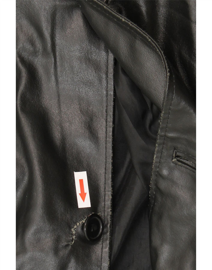 VINTAGE Herren Lederjacke IT 52 XL Schwarzes Leder