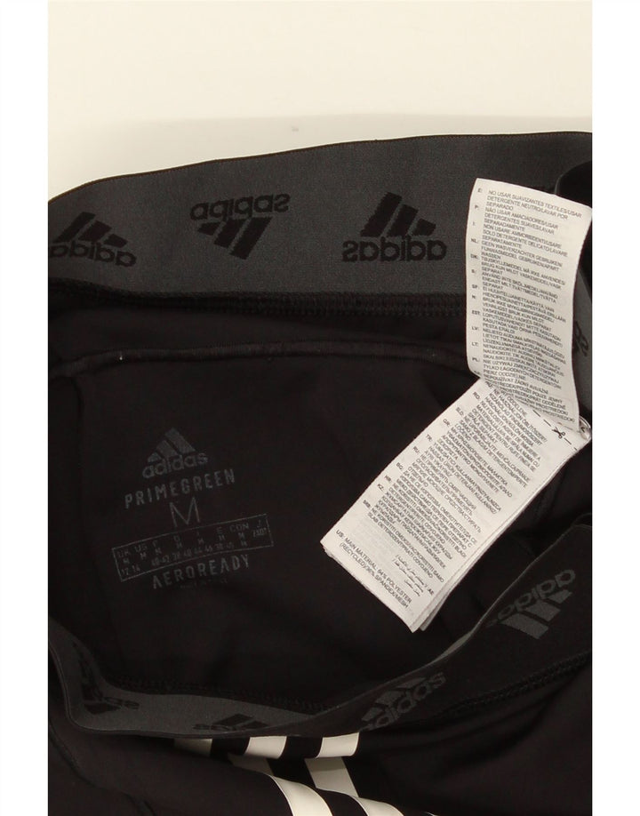 ADIDAS Damen Aeroready Graphic Leggings UK 12/14 Medium Schwarz Polyester