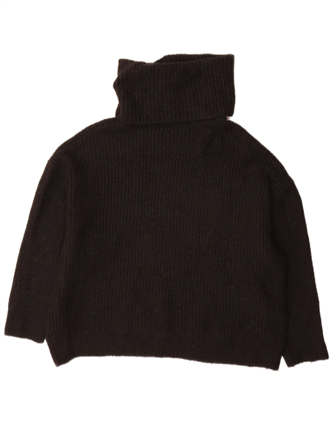Zara Damen-Pullover mit Rollkragen, übergroß, Gr. 10, Größe S, Schwarz, Acryl