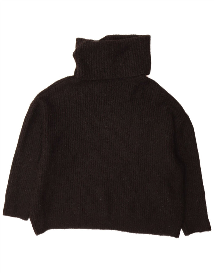 Zara Damen-Pullover mit Rollkragen, übergroß, Gr. 10, Größe S, Schwarz, Acryl