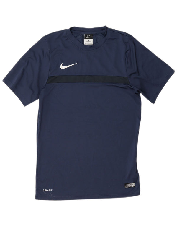 Nike Herren Dri Fit T-Shirt Top Small Marineblau Colourblock Polyester