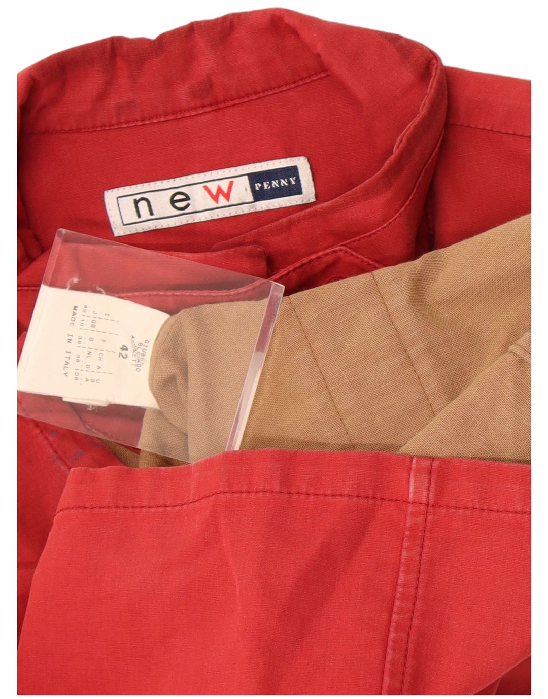 New Penny Womens Utility Jacke UK 10 Small Rote Baumwolle