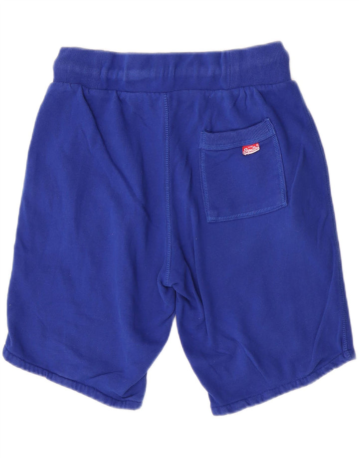 Superdry Herren Grafik-Sportshorts aus mittelblauer Baumwolle