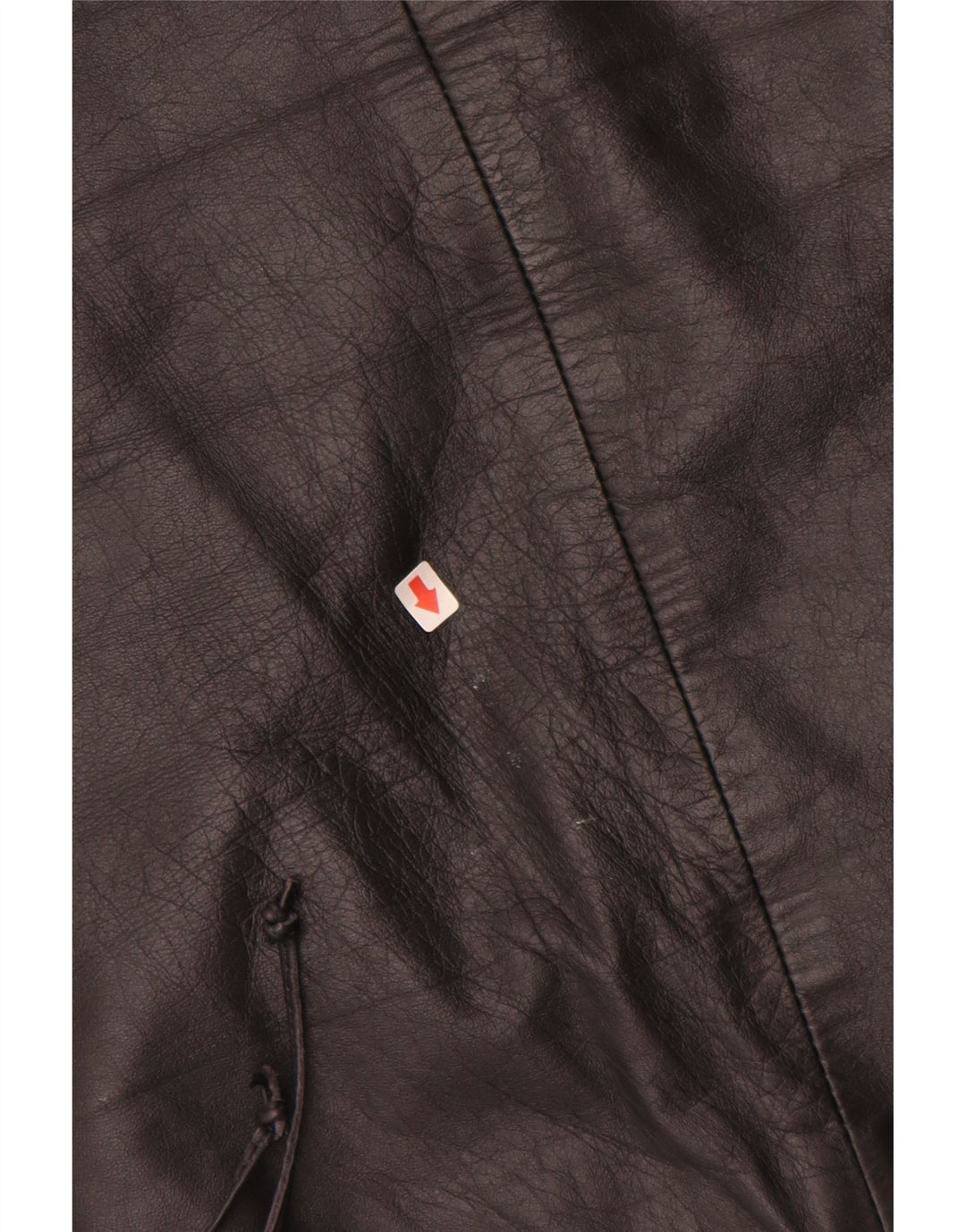 VINTAGE Damen Lederrock EU 34 XS W24 Schwarzes Leder