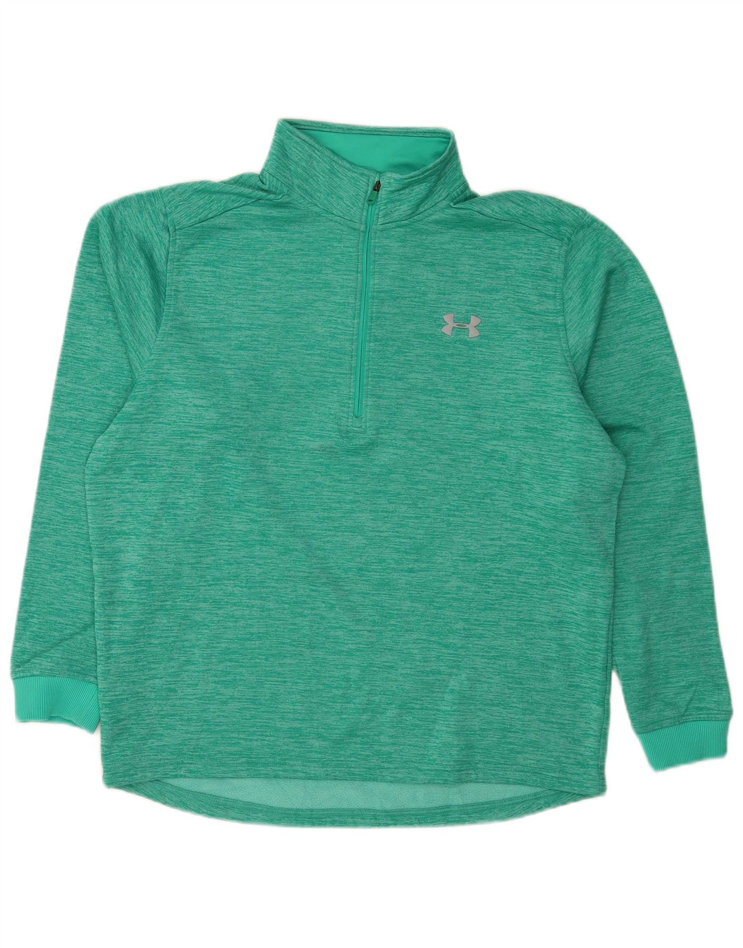 Under Armour Herren-Sweatshirt mit Reißverschluss am Hals, groß, türkis meliert