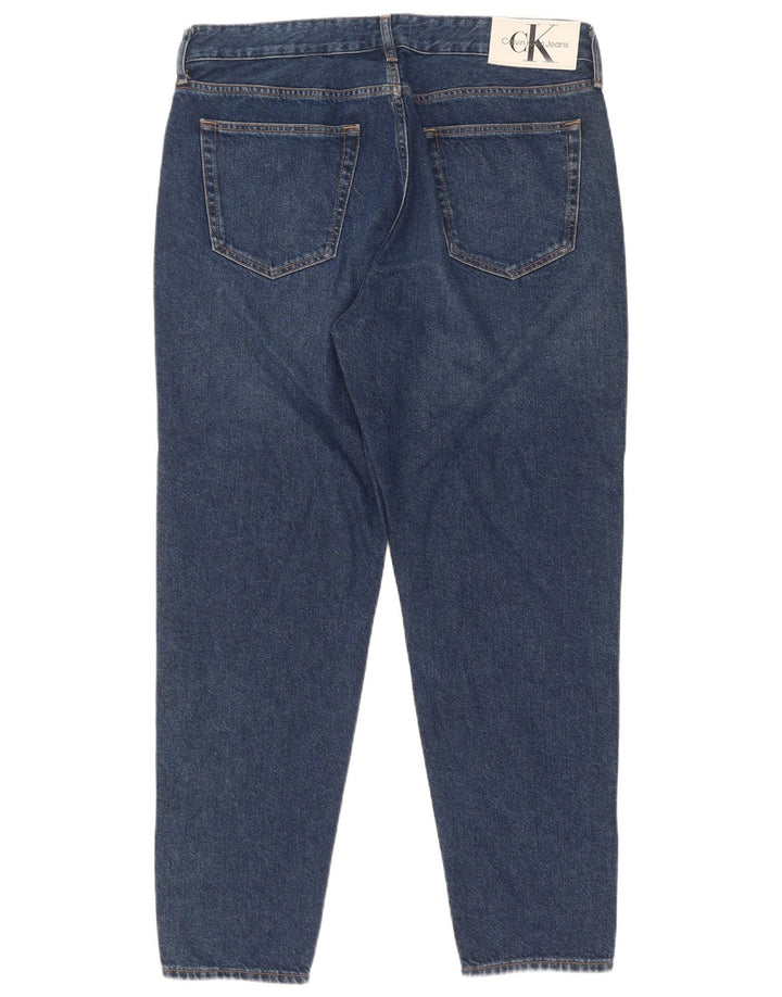 Calvin Klein Herren Regular Tapered Jeans W33 L30 Blaue Baumwolle