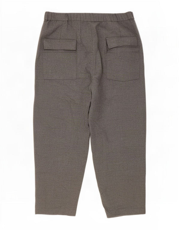 Zara Damen-Caprihose mit hoher Taille, XL, W32, L22, Grau, Polyester