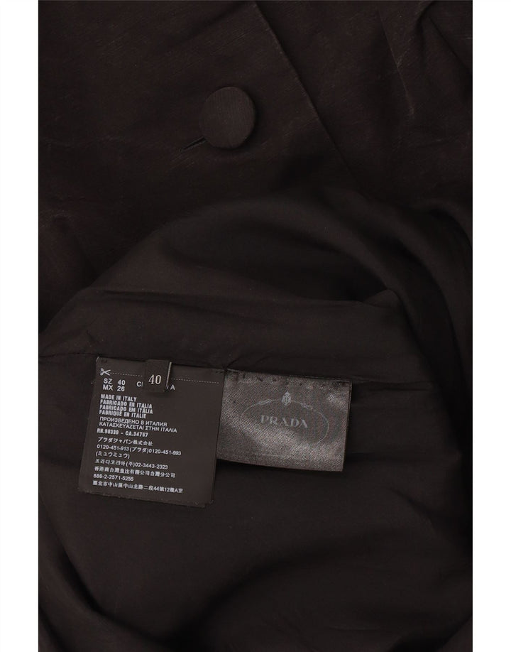 Prada Damen 3/4-Ärmel-Etuikleid IT 40 Small Black Cupro