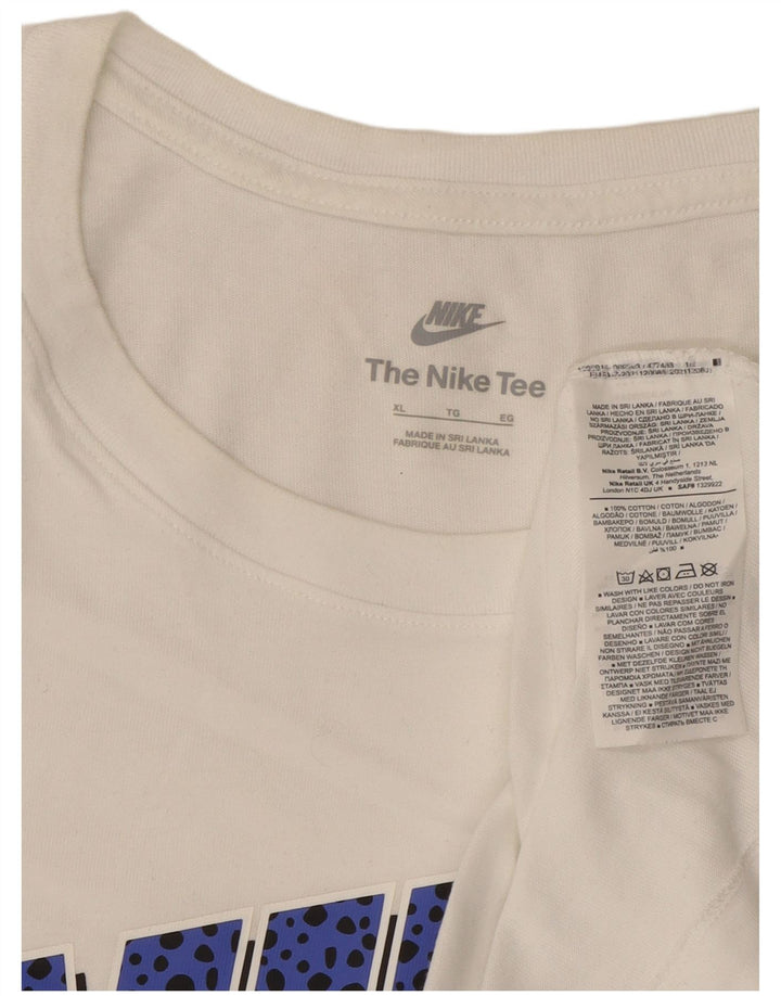 Nike Herren-T-Shirt mit Grafik, XL, weiße Baumwolle