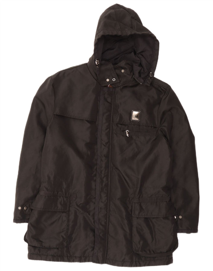 Piero Guidi Herren-Windbreakerjacke mit Kapuze, UK 38, Mittelschwarzes Nylon