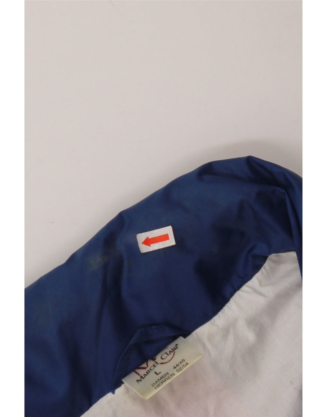 MARCEL CLAIR Herren-Regenjacke mit Kapuze, UK 40, Größe L, Blau, Farbblock