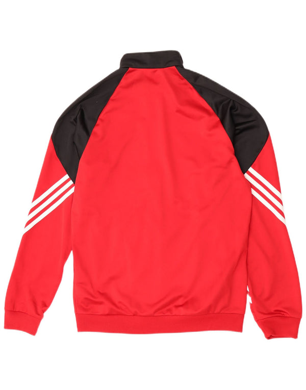 Adidas Herren-Trainingsanzugoberteil mit Grafik, Größe S, Rot, Farbblock-Polyester