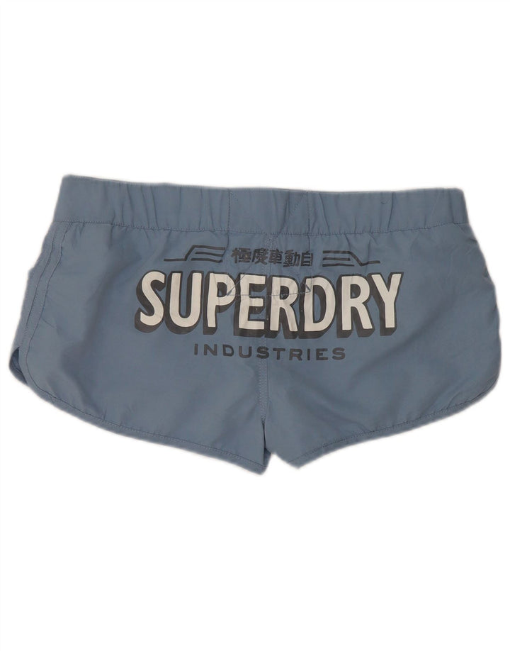 Superdry Damen Badeshorts mit Grafik, UK 16, Größe L, Blau, Polyester