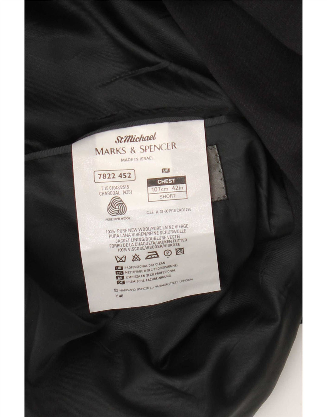 Marks & Spencer Herren Zweireihiger Blazer Jacke UK 42 Large Grau