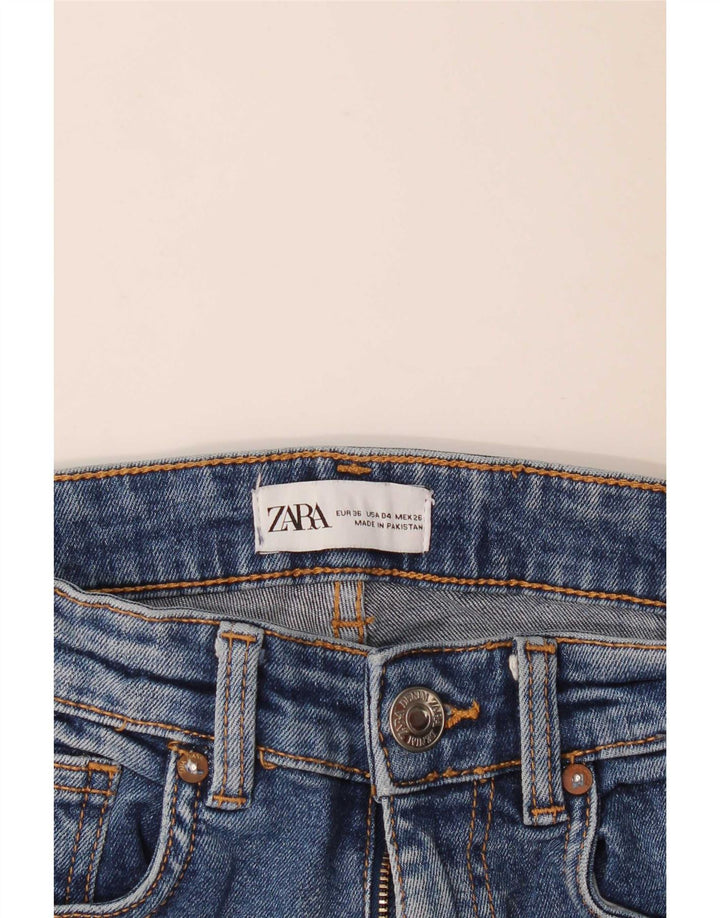 Zara Damen Schlagjeans EU 36 XS W26 L25 Blau