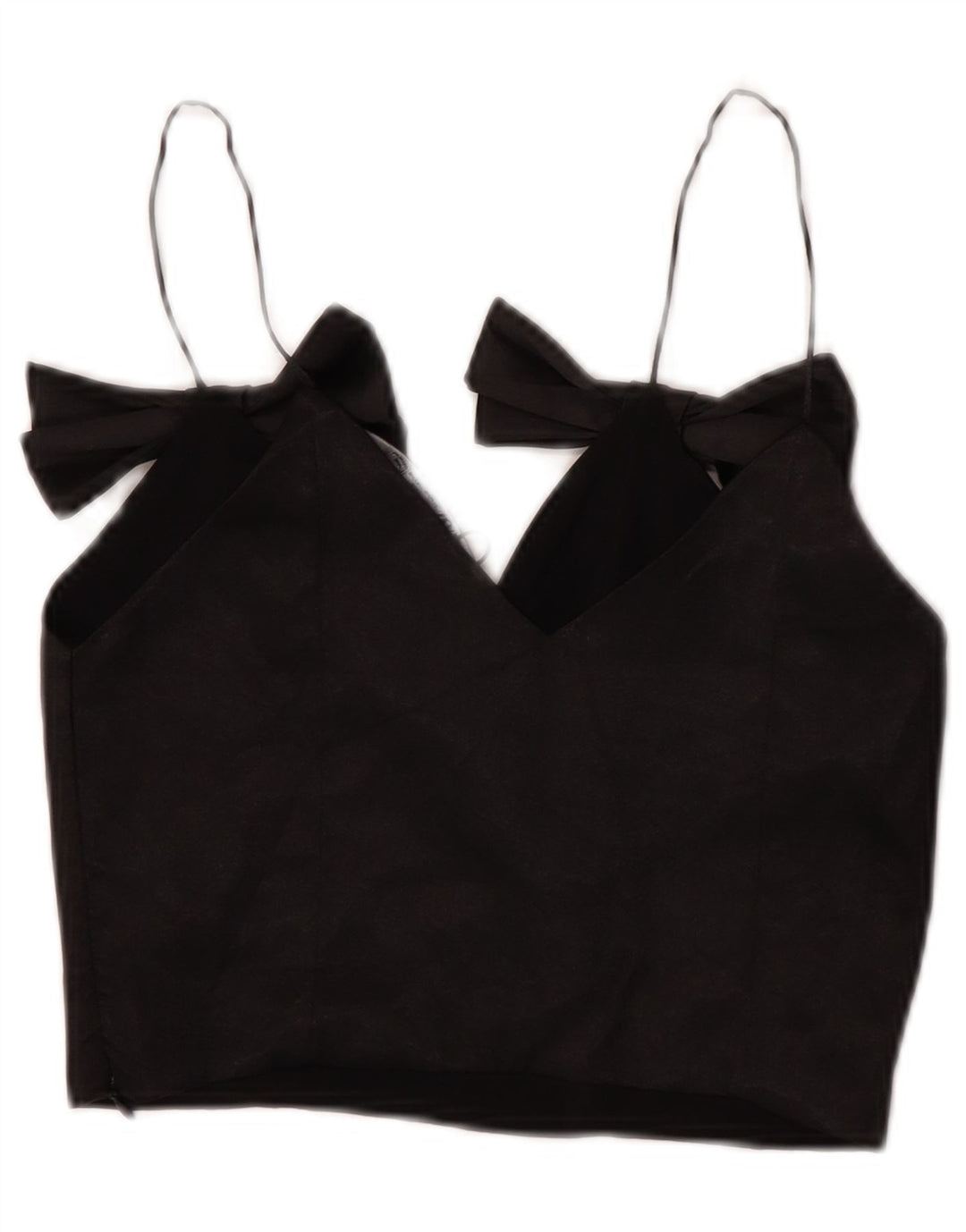 Zara Damen Crop Cami Top UK 4 XS Schwarz Polyester