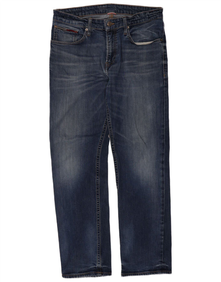 Tommy Hilfiger Herren Straight Jeans W33 L30 Blaue Baumwolle