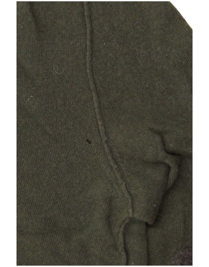 WOOLRICH Damen-Pullover mit Rundhalsausschnitt, UK 14, mittlere Khaki-Wolle