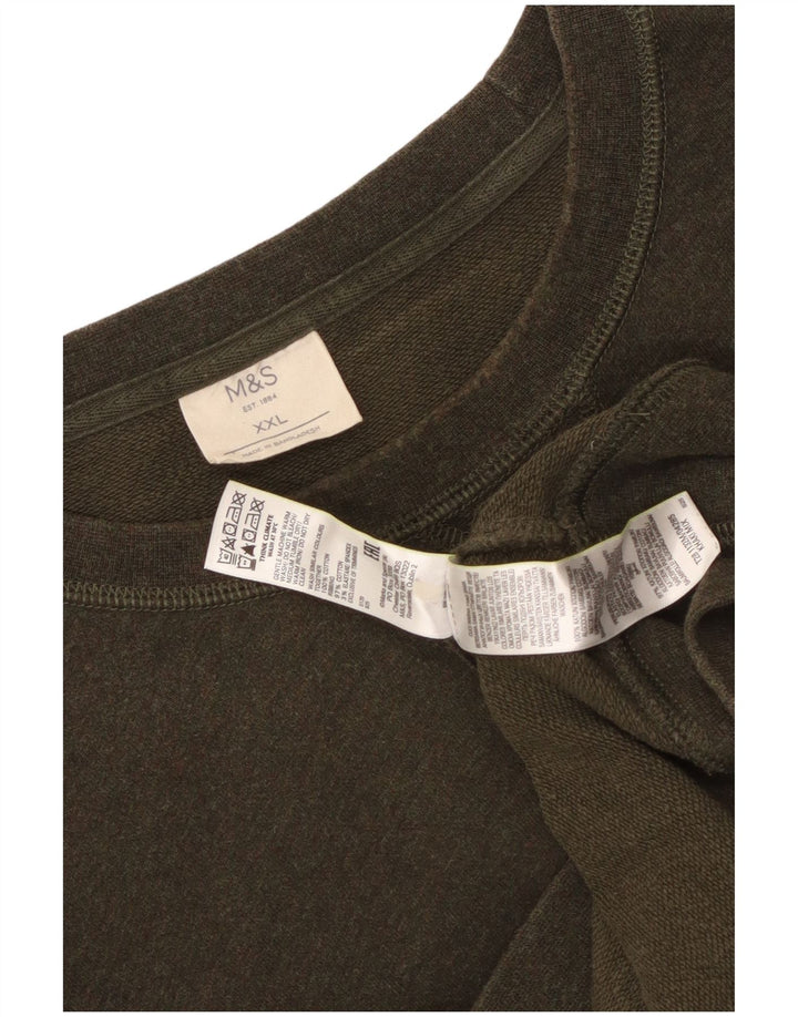 Marks & Spencer Damen Sweatshirt Pullover UK 20 2XL Khaki Baumwolle