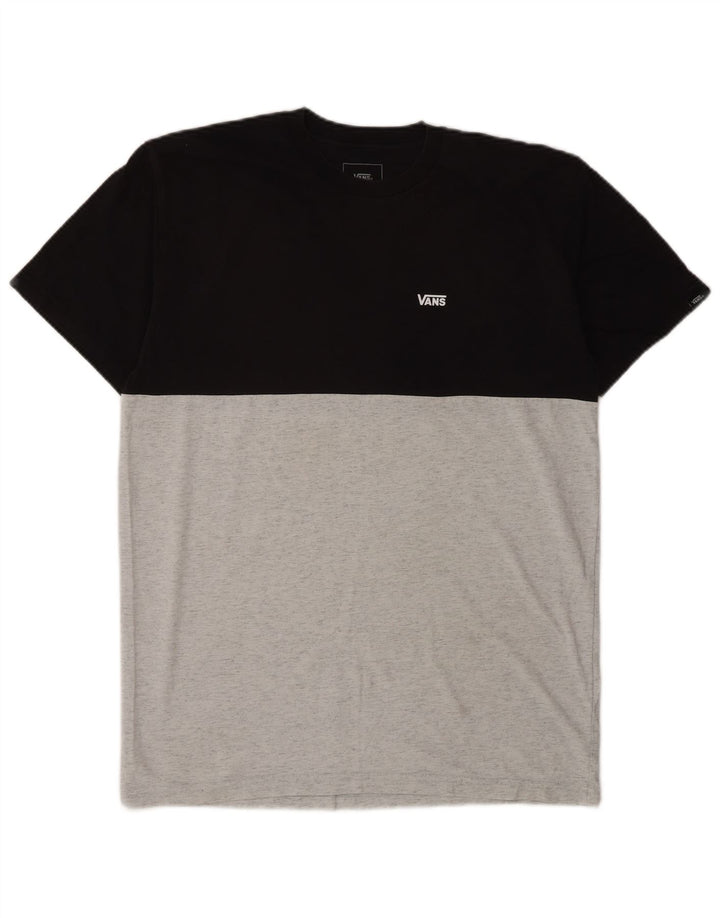 Vans Herren-T-Shirt mit klassischer Passform aus mittelgrauer Colourblock-Baumwolle