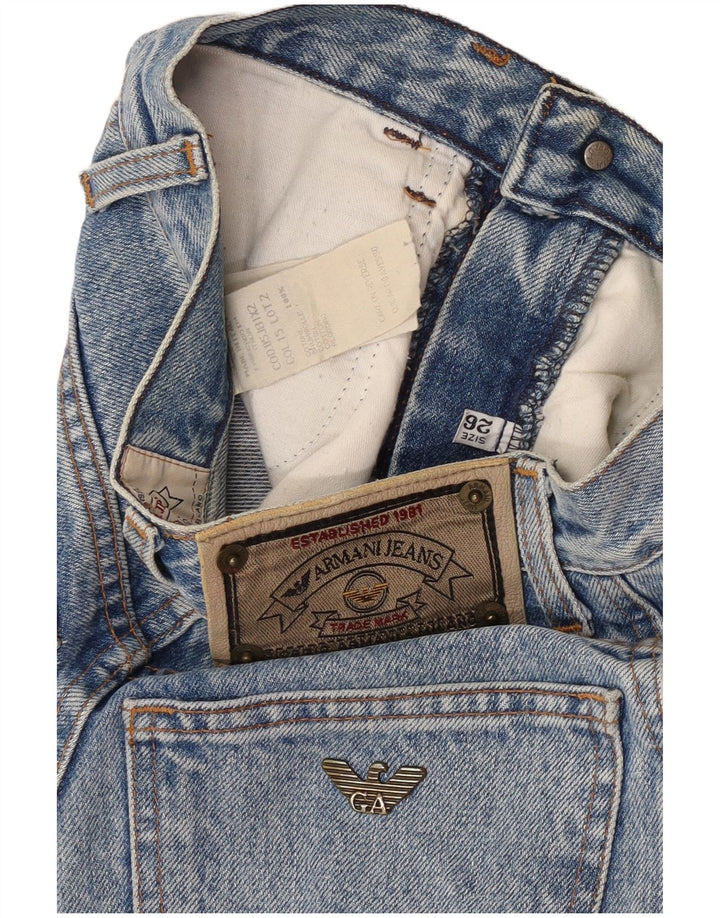 Armani Damen Tapered Jeans W26 L27 Blaue Baumwolle