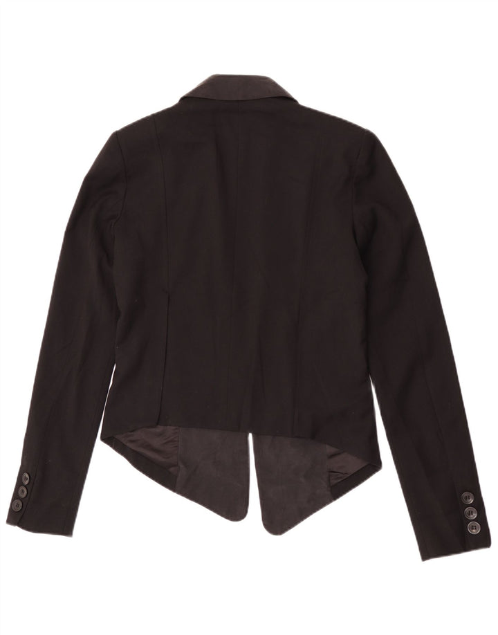 Guess Damen Crop Blazer Jacke UK 12 Mittelschwarzes Polyester