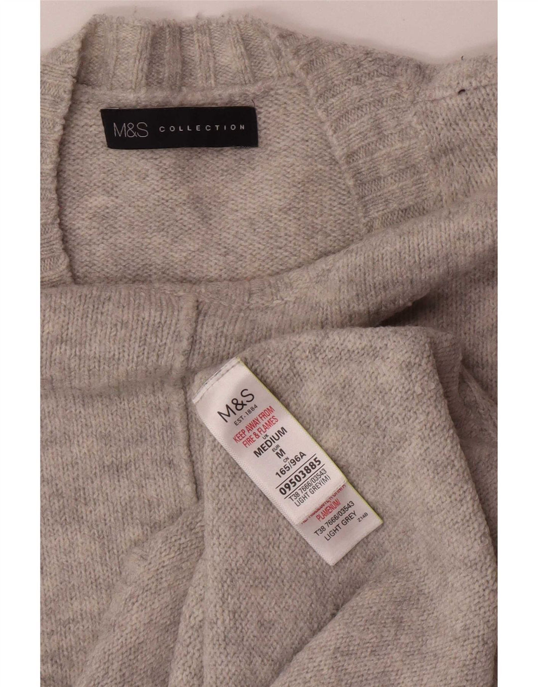 Marks & Spencer Damen-Pullover mit Rundhalsausschnitt, UK 14, mittelgraues Acryl