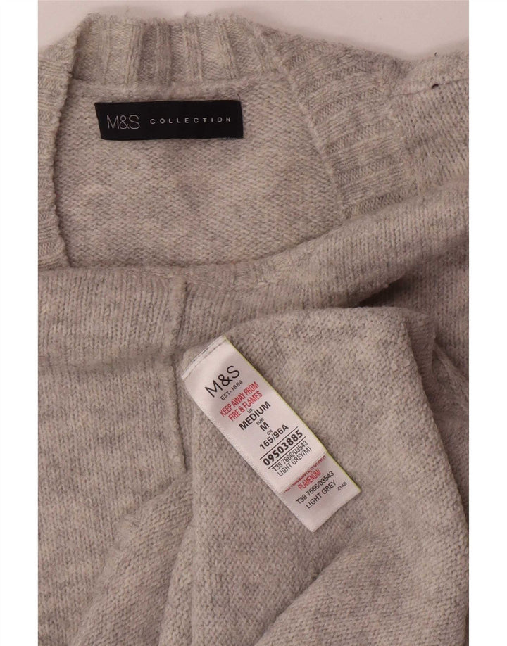 Marks & Spencer Damen-Pullover mit Rundhalsausschnitt, UK 14, mittelgraues Acryl