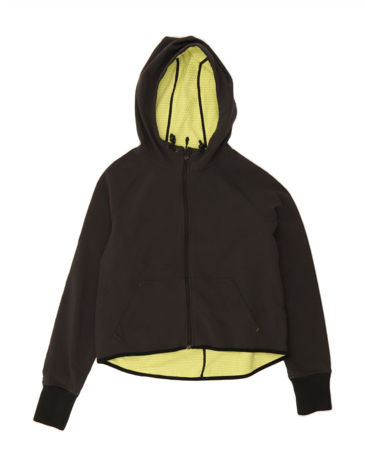 NIKE Womens Zip Hoodie Sweater UK 14 Medium Grey Polyester Vintage Nike and Second-Hand Nike from Messina Hembry 