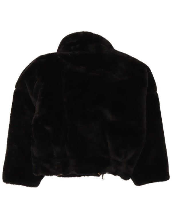 Donna Piu Damen Kunstpelzjacke UK 14 Large Schwarz Colourblock Acryl