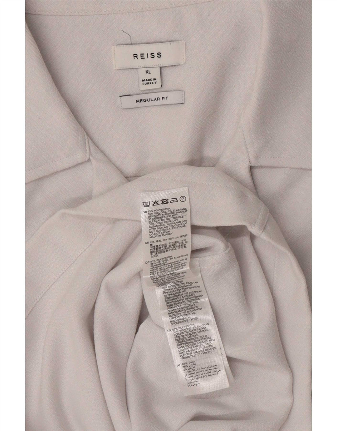 Reiss Herren Kurzarm-Hemd mit normaler Passform, XL, Weiß, Polyester