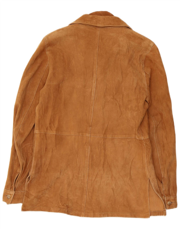 VINTAGE Damen Wildlederjacke IT 44 Mittelbeiges Leder