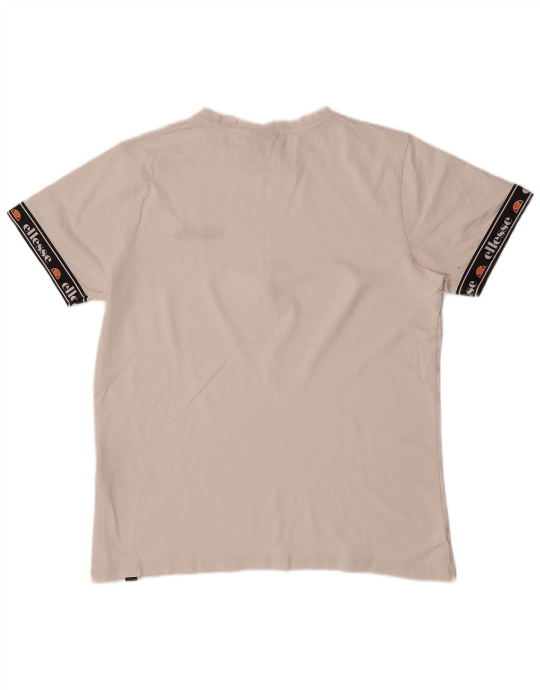 Ellesse Herren-Grafik-T-Shirt-Oberteil aus mittelweißer Colourblock-Baumwolle
