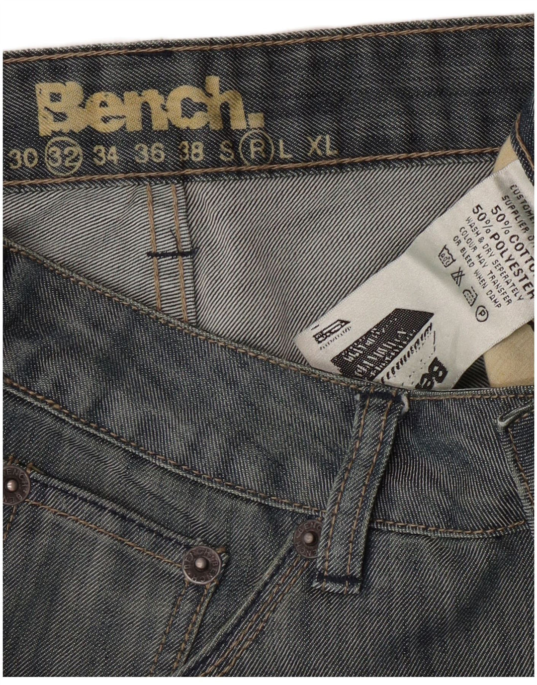 BENCH Herren-Bootcut-Jeans mit normaler Passform, W32, L31, blaue Baumwolle