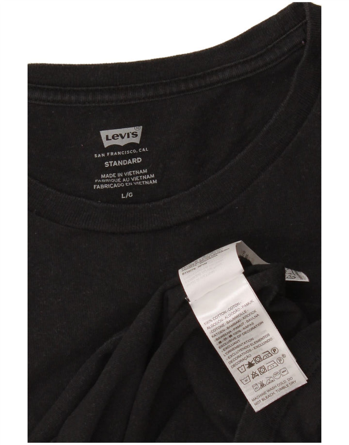 Levi's Herren Standard T-Shirt Top Large Schwarz Baumwolle