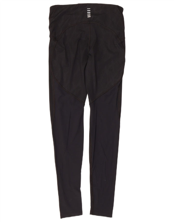 Under Armour Damen Leggings UK 14 Mittelschwarz gestreiftes Nylon