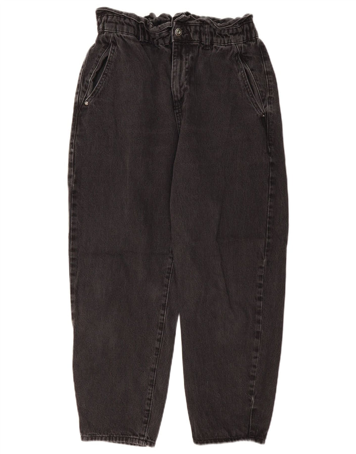 Zara Damen Crop High Rise Loose Jeans EU 40 Medium W30 L25 Grau