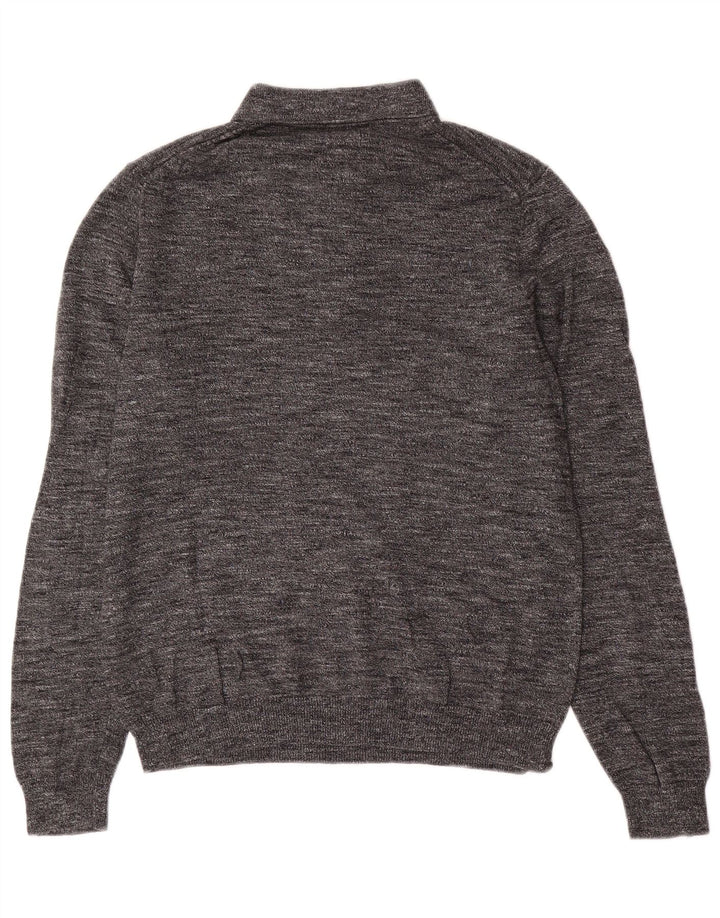 Marks & Spencer Herren-Pullover mit Rollkragen, Größe S, grau gefleckte Baumwolle