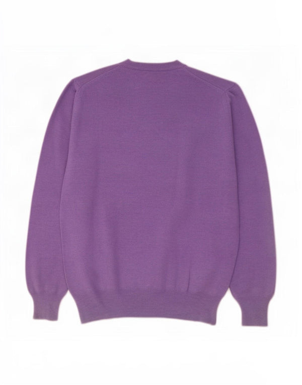 Fred Perry Damen Übergroßer Pullover mit Rundhalsausschnitt IT 40 Small Lila